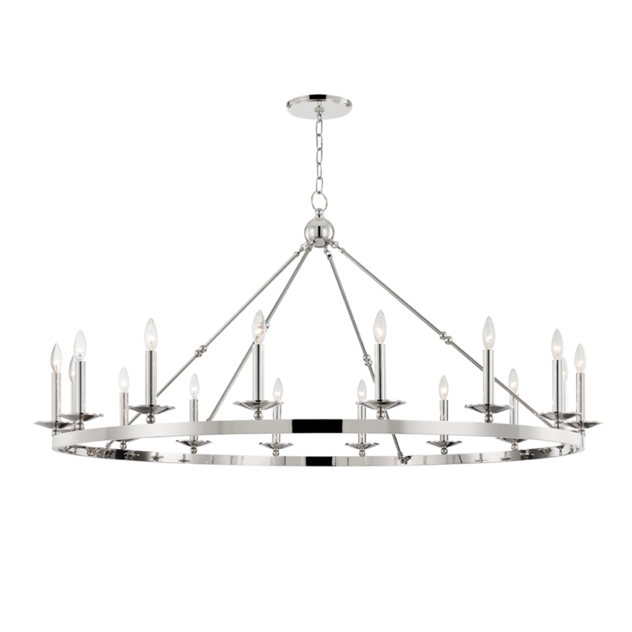 Allendale Chandelier, 16-Light, Polished Nickel, 58"W (3216-PN 9L2QH)