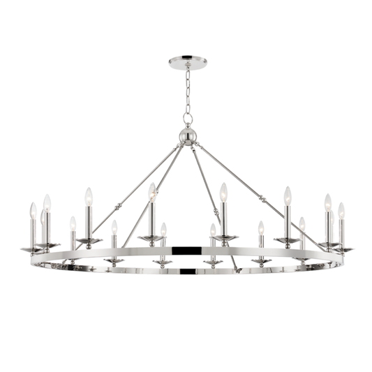 Allendale Chandelier, 16-Light, Polished Nickel, 58"W (3216-PN 9L2QH)