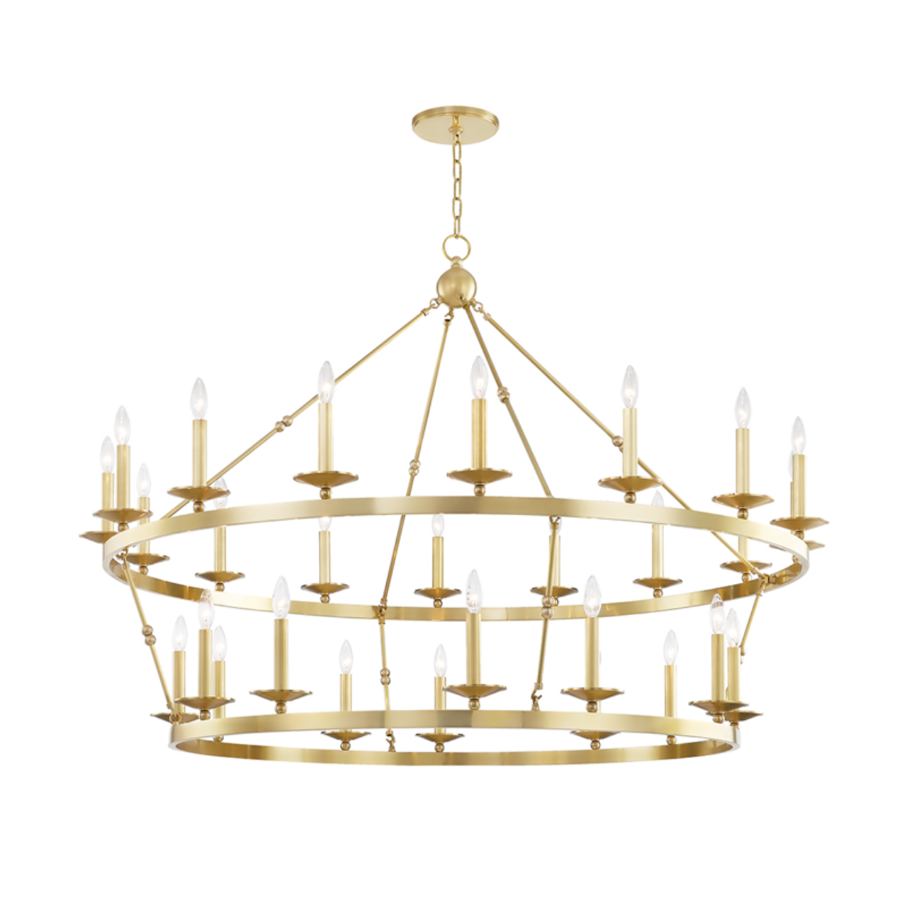 Allendale Chandelier, 28-Light, Aged Brass, 58"W (3228-AGB A8EC1)