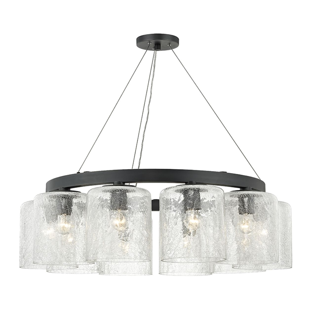 Charles Chandelier, 10-Light, Old Bronze, Crackle Clear Shade, 34.5"W (3234-OB A2JU3)