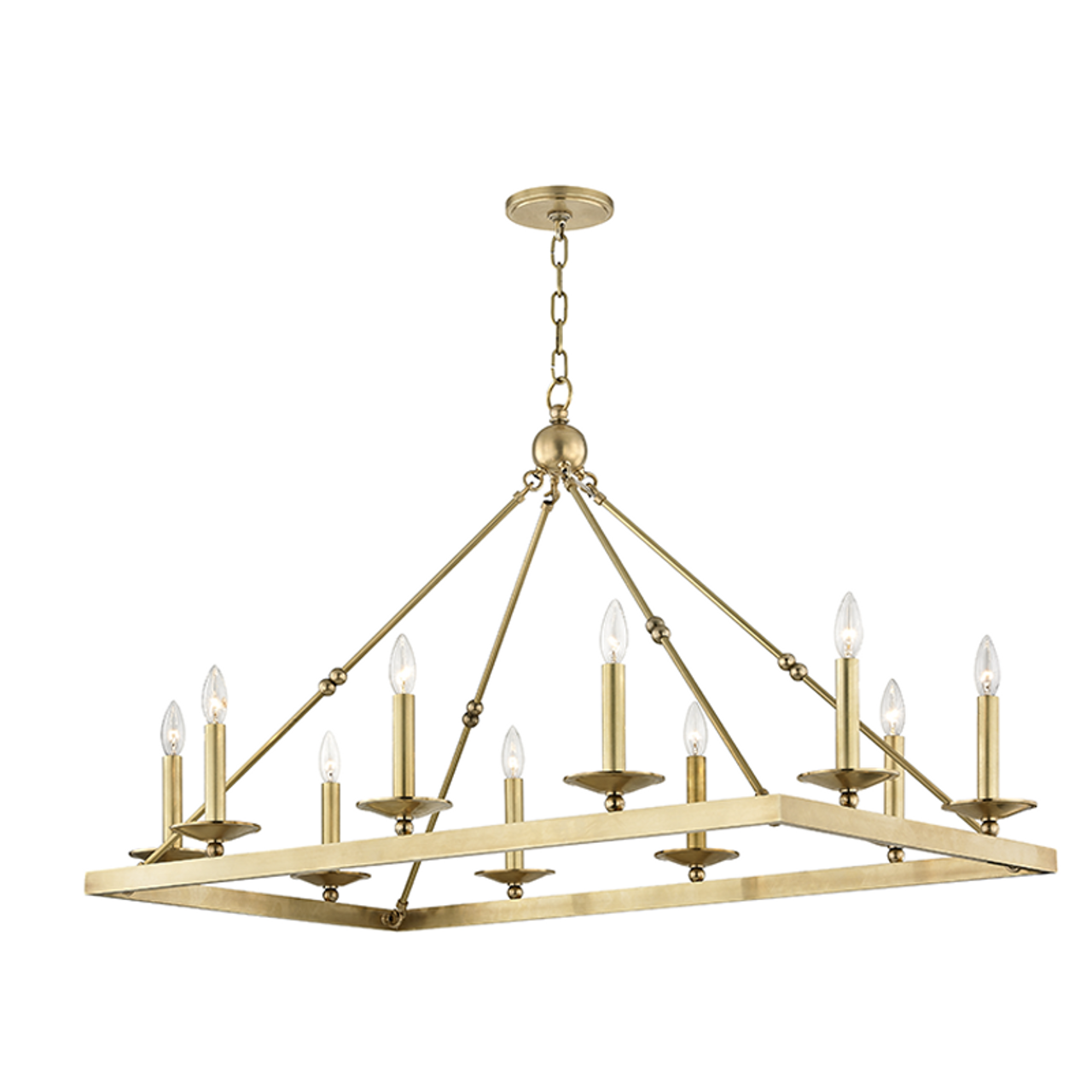 Allendale Linear Chandelier, 10-Light, Aged Brass, 40.75"W (3244-AGB A2JU8)