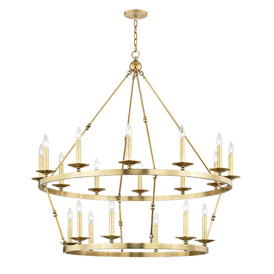 Allendale Chandelier, 20-Light, Aged Brass, 46.75"W (3247-AGB A2JUC)