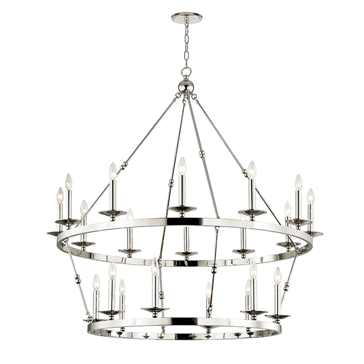 Allendale Chandelier, 20-Light, Polished Nickel, 46.75"W (3247-PN A2JUE)