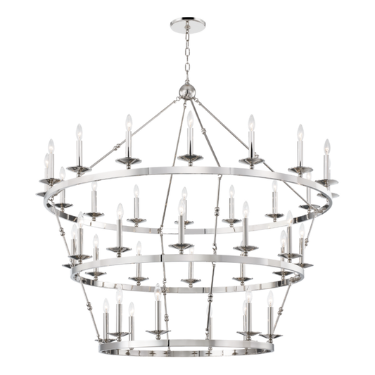 Allendale Chandelier, 36-Light, Polished Nickel, 58"W (3258-PN A8EC6)