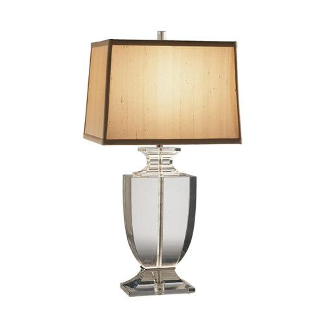 Artemis Table Lamp, 1-Light, Clear Lead Crystal, Cafe Dupioni Silk Shade, 24.75"H (3324 21H8C)