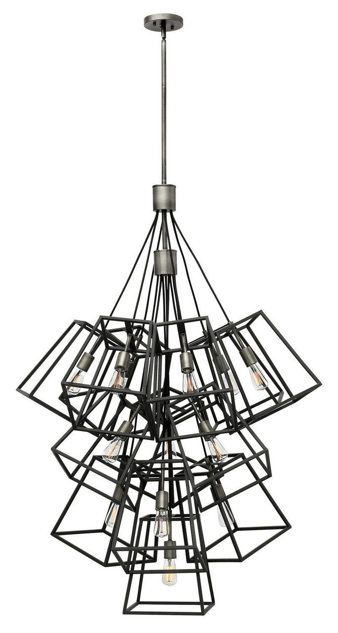 Fulton Foyer Hall Pendant, 13-Light, Antique Nickel, 54.75"H (3358DZ RCW1)