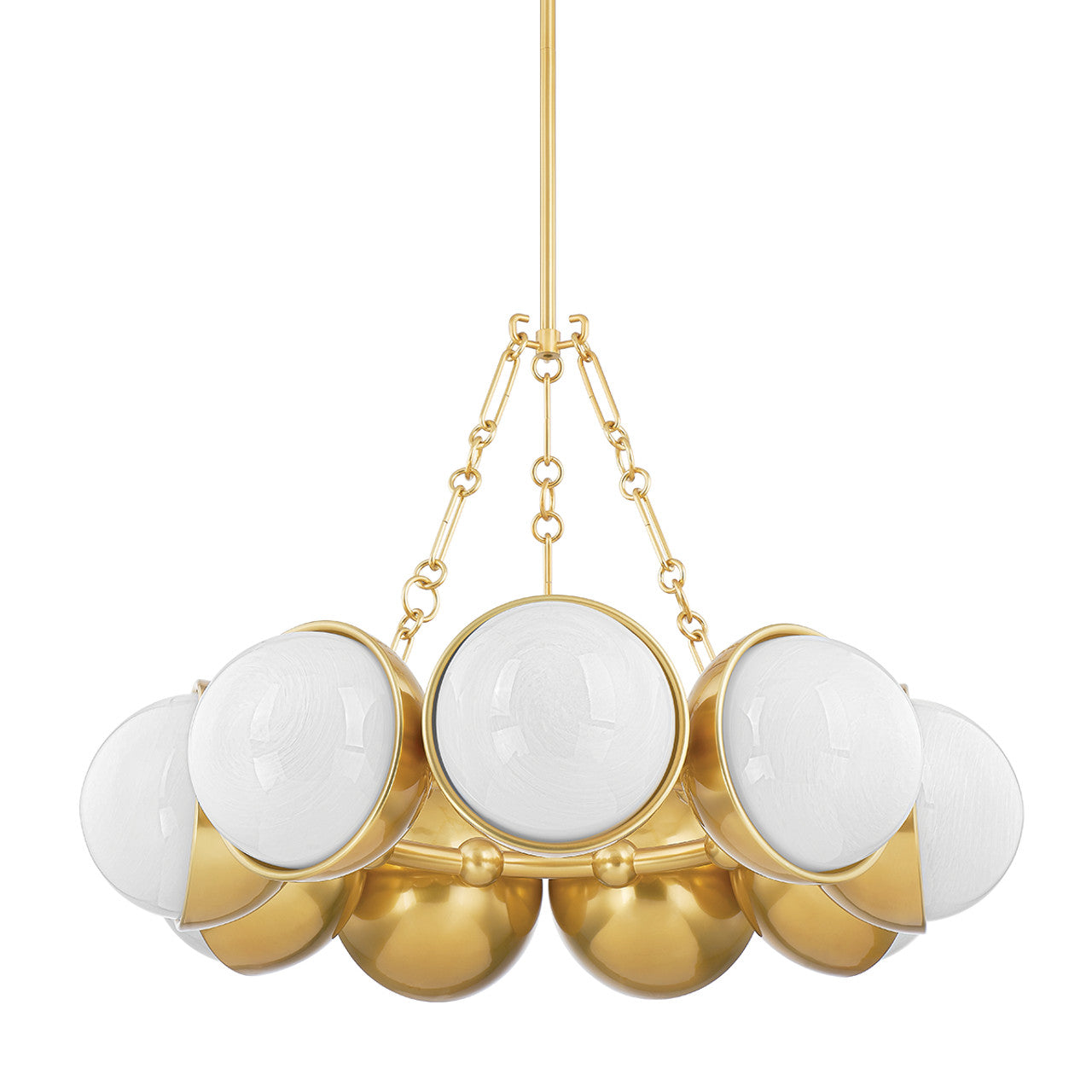 Althea Chandelier, 9-Light, Vintage Polished Brass, 34.25"W (340-34-VPB 95DT)