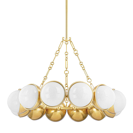 Althea Chandelier, 12-Light, Vintage Polished Brass, 43"W (340-43-VPB 95DU)