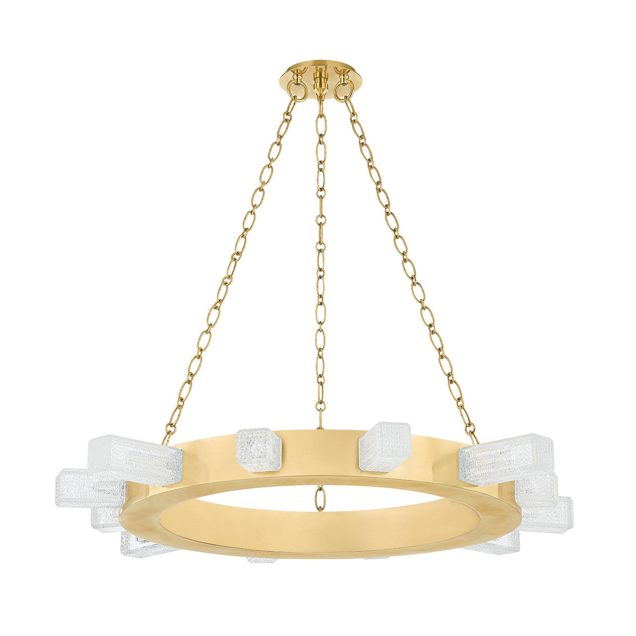 Citrine Chandelier, 12-Light, LED, Vintage Brass, 36"W (342-35-VB 95DX)