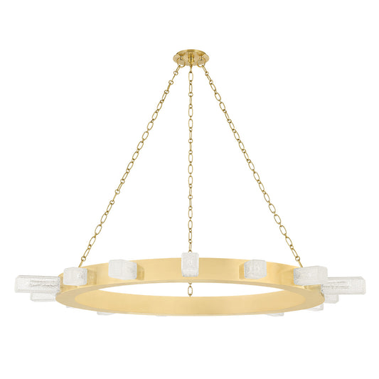 Citrine Chandelier, 15-Light, LED, Vintage Brass, 48.5"W (342-49-VB 95DY)