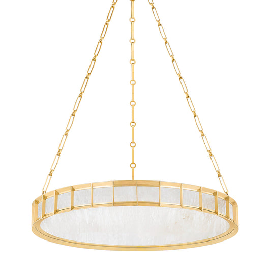 Leda Chandelier, 1-Light, LED, Vintage Brass, 30"W (346-30-VB 95E7)