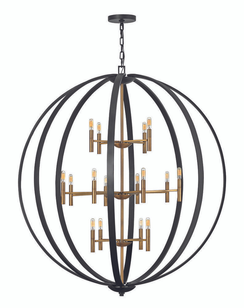 Euclid Candle Chandelier, 16-Light, Heirloom Brass, 52"W (3465SB 9M3X8)