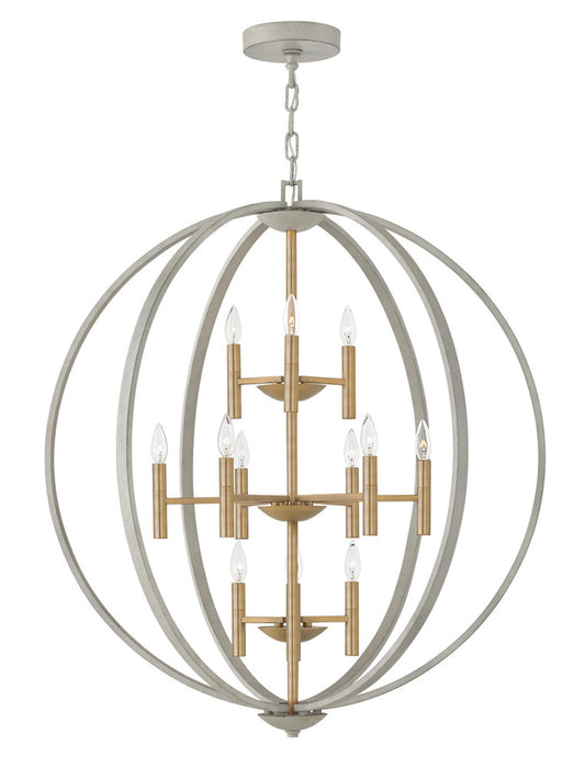 Euclid Foyer Hall Pendant, 12-Light, Brushed Gold, 41"H (3469CG V8LZ)