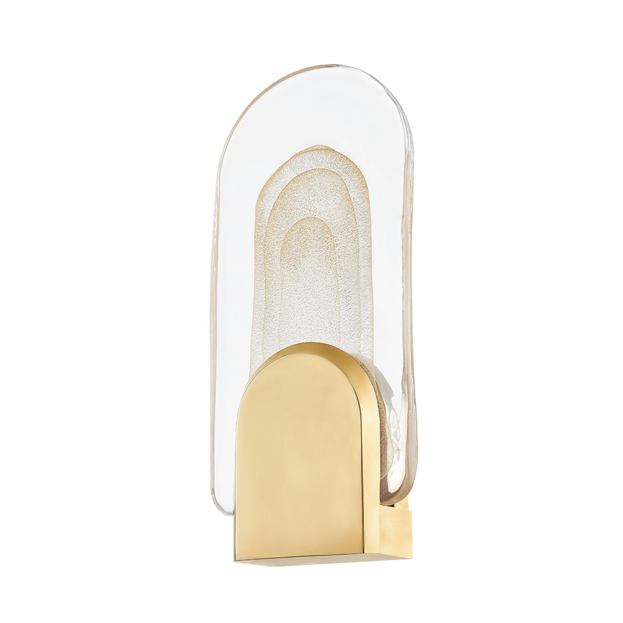 Morganite Wall Sconce, 1-Light, LED, Vintage Brass, 16.5"H (349-01-VB 95EC)