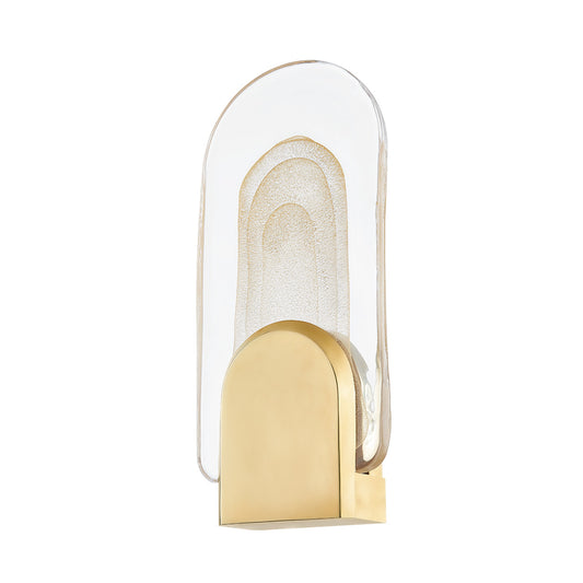 Morganite Wall Sconce, 1-Light, LED, Vintage Brass, 16.5"H (349-01-VB 95EC)