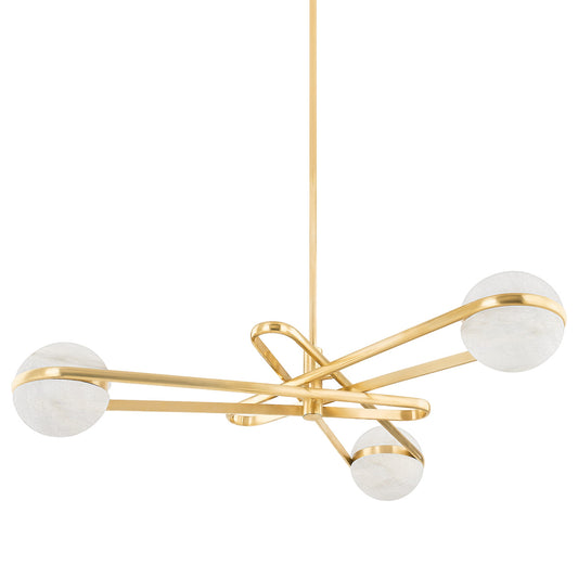 Kyomi Chandelier, 6-Light, LED, Vintage Brass, 52"W (353-52-VB 95EU)