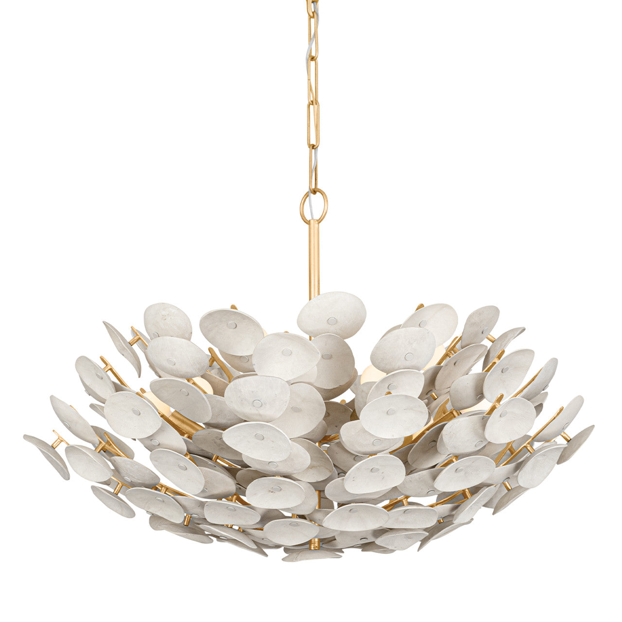 Aimi Chandelier, 9-Light, Vintage Gold Leaf, 32"W (356-32-VGL 95EZ)