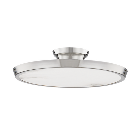 Draper Flush Mount, LED, Nickel, 15.5"W (3600-PN A8ECD)