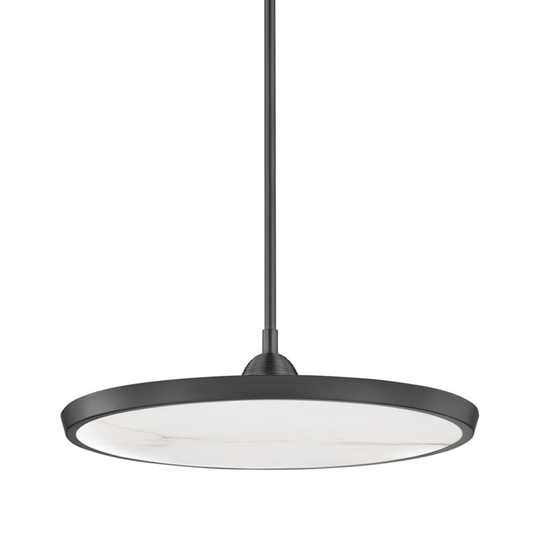 Draper Pendant, LED, Old Bronze, Alabaster Shade, 20.25"W (3621-OB UF9J)