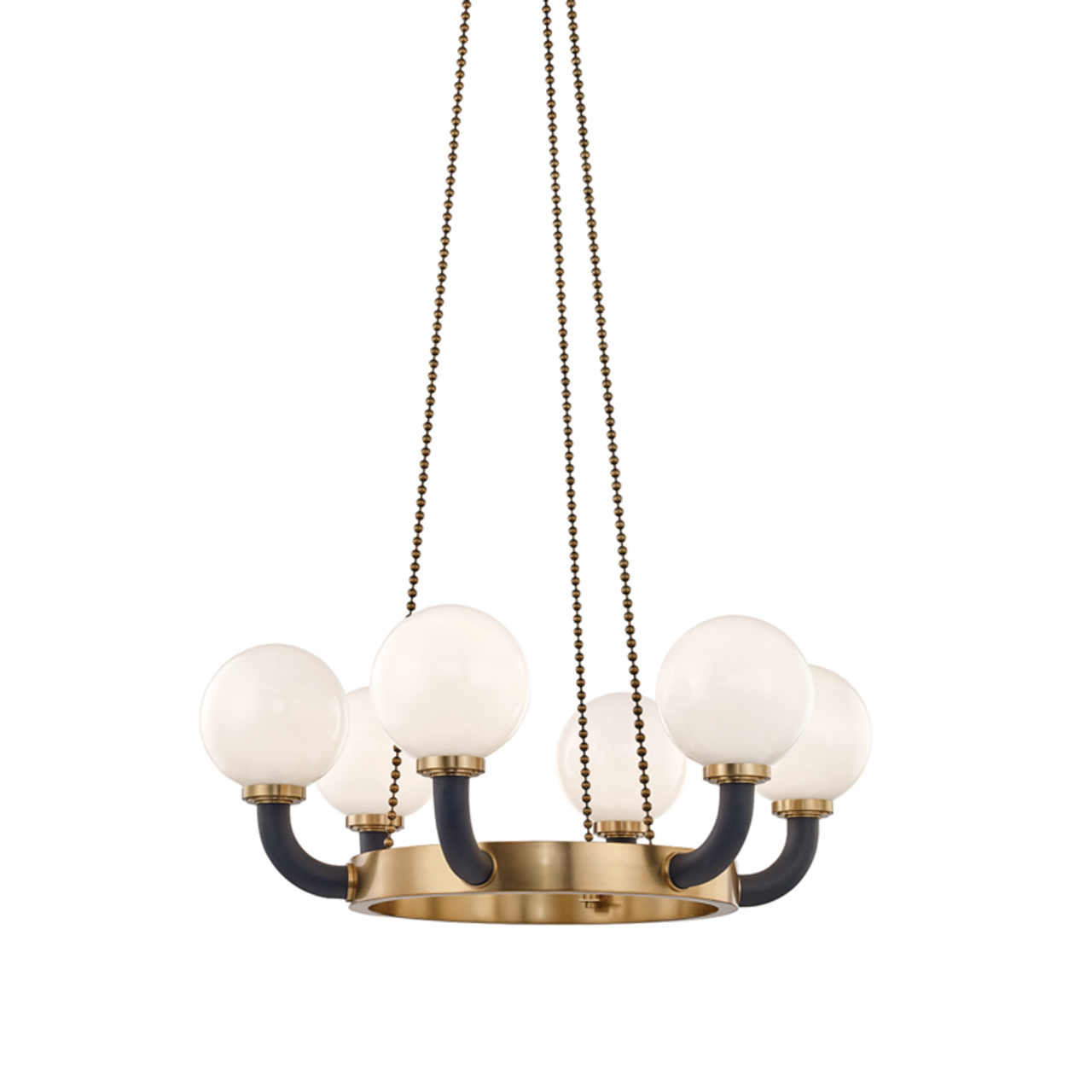 Werner Pendant, 6-Light, Aged Brass, Black, 34.5"W (3636-AGB/BK A5HJK)