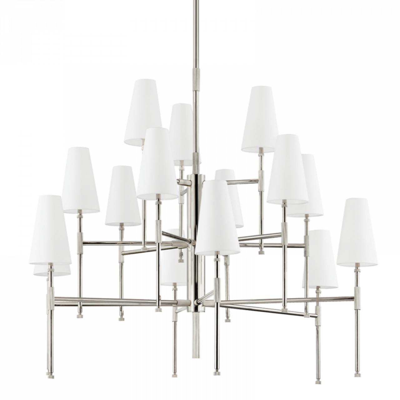 Bowery Chandelier, 15-Light, Polished Nickel, 48"W (3748-PN A8J7V)