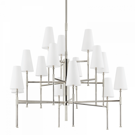 Bowery Chandelier, 15-Light, Polished Nickel, 48"W (3748-PN A8J7V)