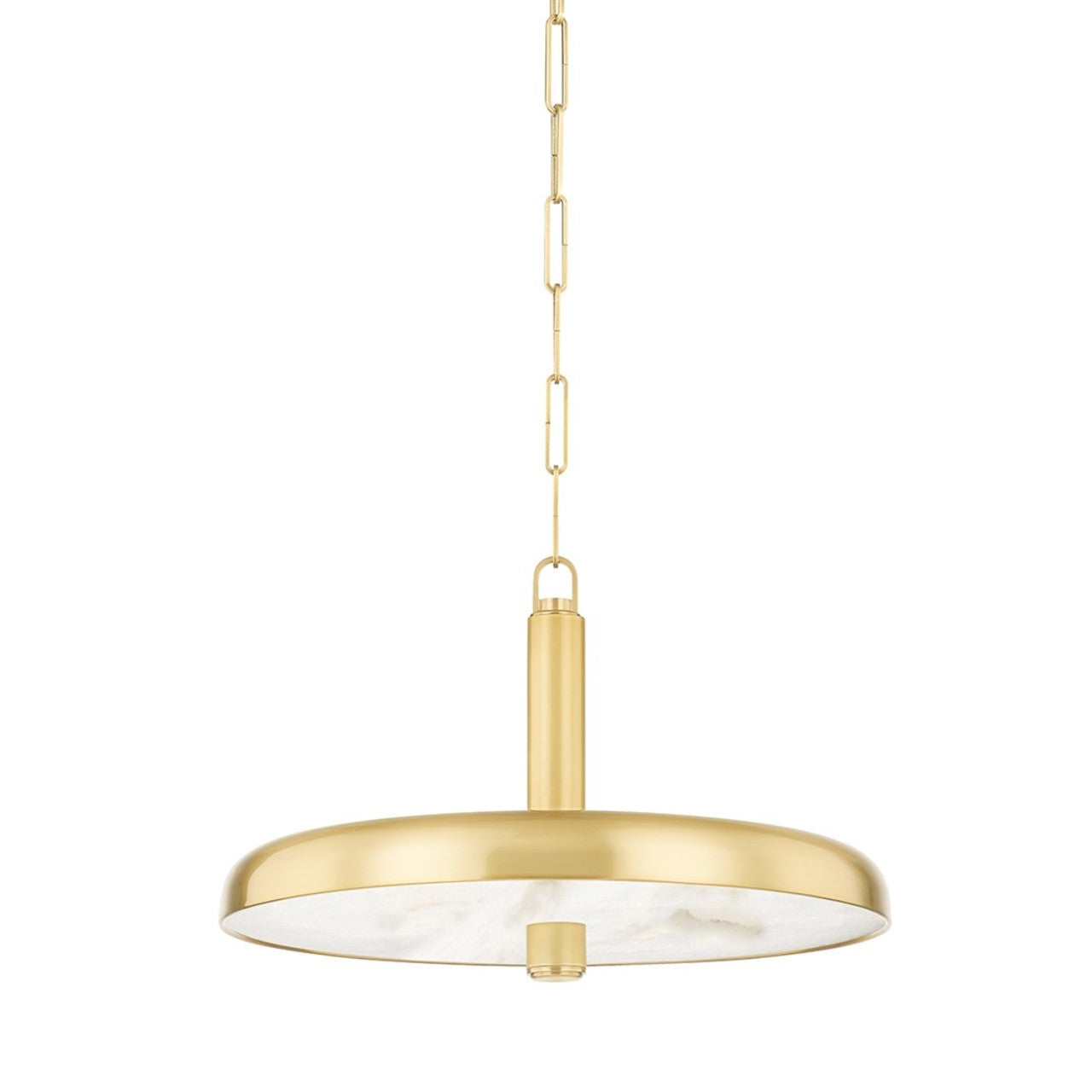 Reynolds Pendant, 1-Light, LED, Aged Brass, Alabaster Shade, 19.75"W (3820-AGB ACJWC)