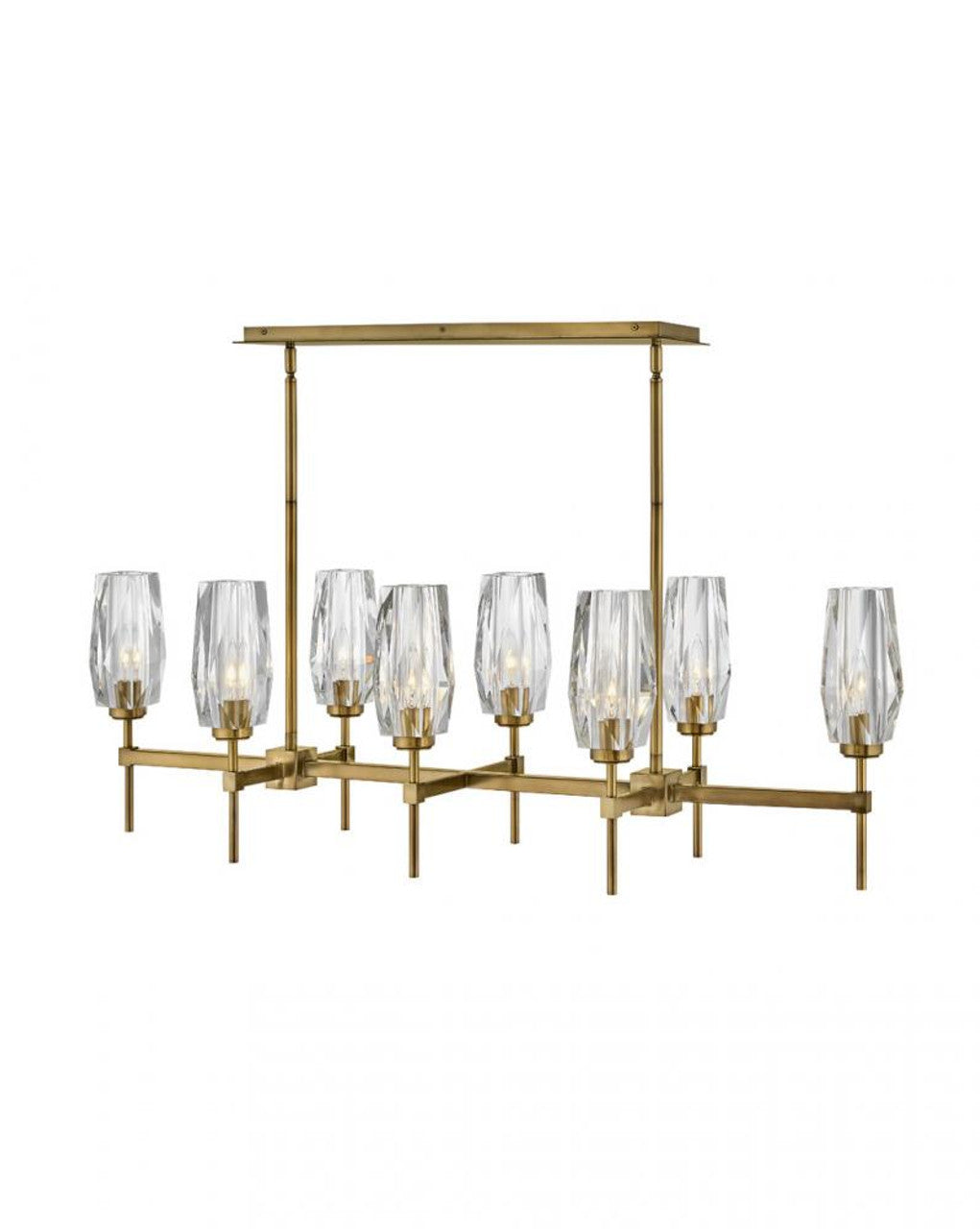 Ana Linear Chandelier, 8-Light, Heritage Brass, 46"W (38256HB 9Q3N9)