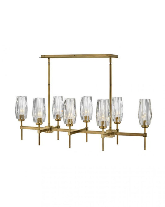 Ana Linear Chandelier, 8-Light, Heritage Brass, 46"W (38256HB 9Q3N9)