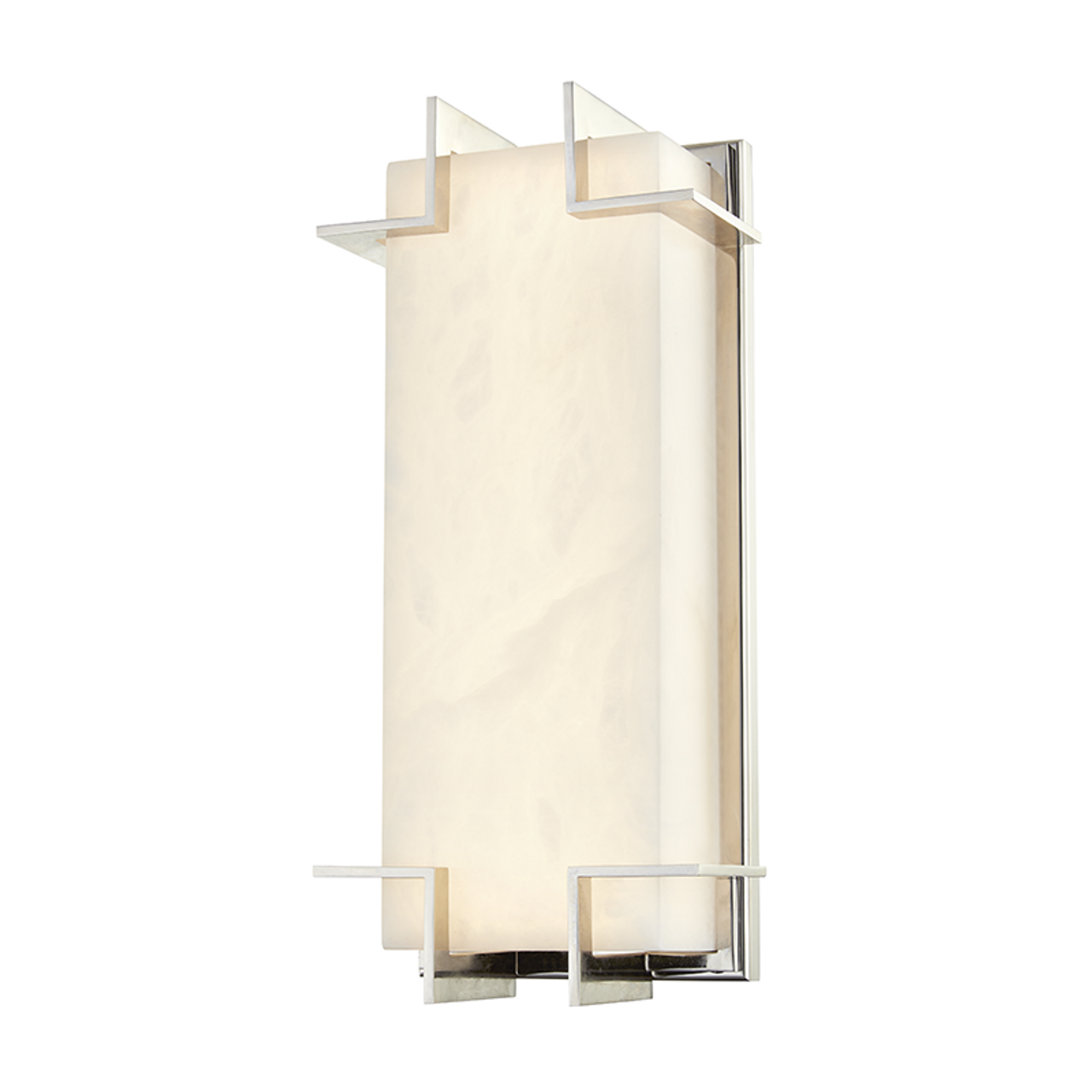 Delmar Wall Sconce, 1-Light, LED, Polished Nickel, Alabaster Diffuser, 14.75"H (3915-PN A2JV2)