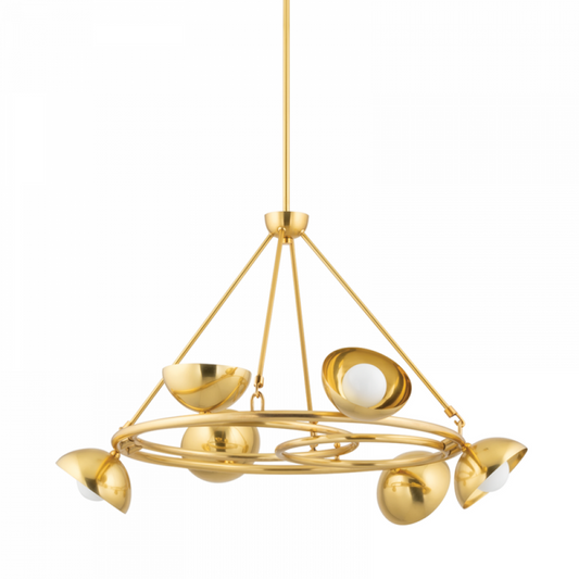 Oraibi Chandelier, 6-Light, Brass, 34"Dia (403-06-VB 93GW)