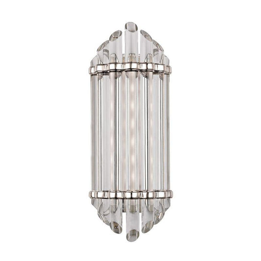 Albion Bathroom Wall Sconce, 1-Light, LED, Polished Nickel, Clear Glass, 16.5"H (408-PN 9WCJX)