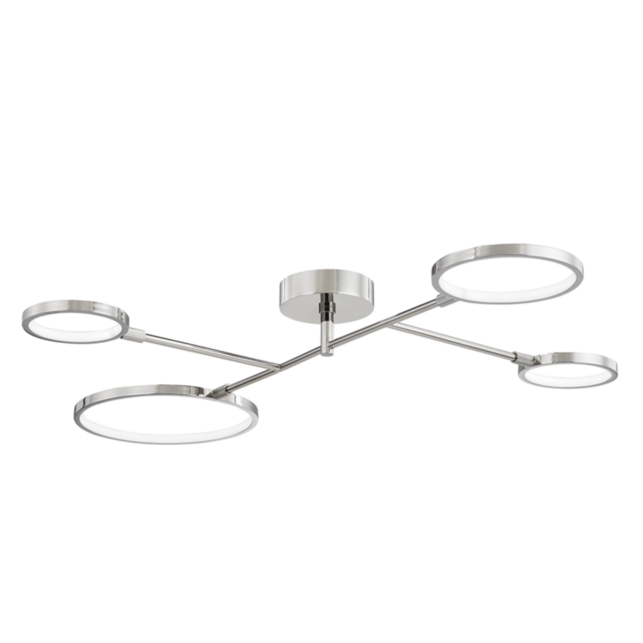 Saturn Flush Mount, 4-Light, LED, Nickel, 34"W (4104-PN A8ECY)