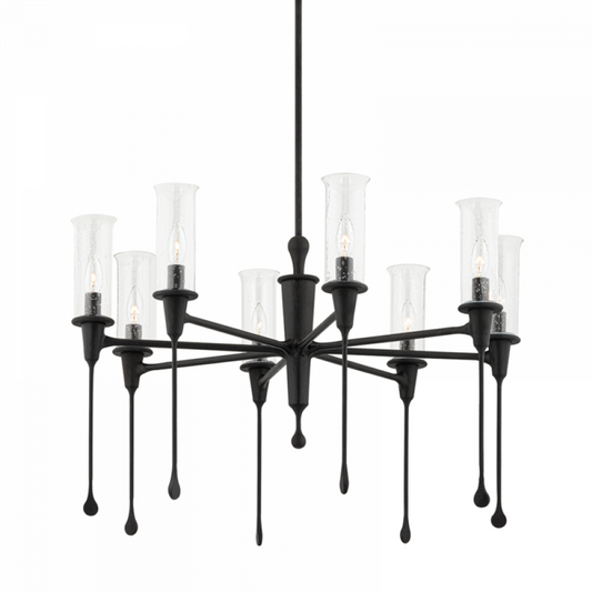 Chisel Chandelier, 8-Light, Black Iron, 31.75"W (4131-Bi A8L5R)