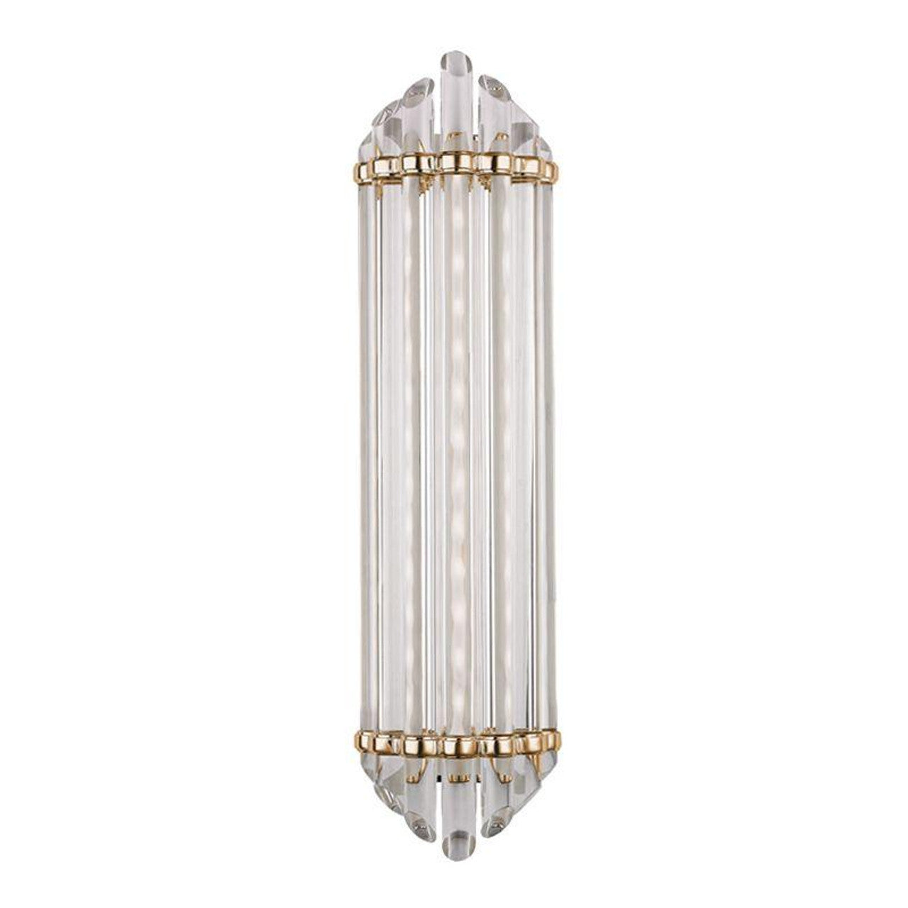 Albion Bathroom Wall Sconce, 1-Light, LED, Aged Brass, Clear Glass, 24.75"H (414-AGB 9WCK8)