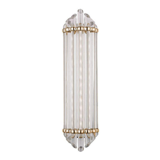 Albion Bathroom Wall Sconce, 1-Light, LED, Aged Brass, Clear Glass, 24.75"H (414-AGB 9WCK8)