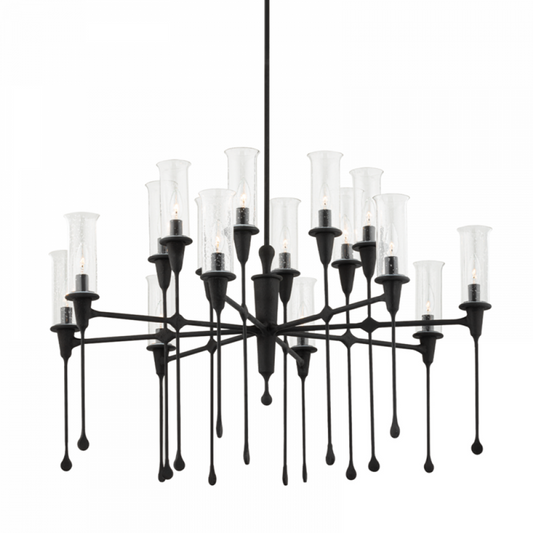 Chisel Chandelier, 16-Light, Black Iron, 41.25"W (4142-Bi A8L5U)