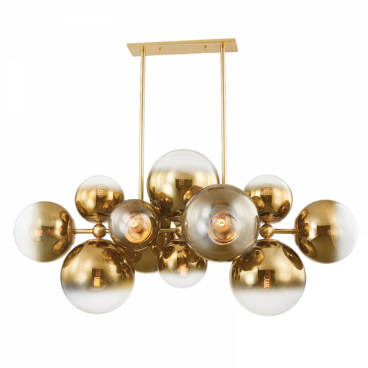 Kyoto Linear Chandelier, 12-Light, Brass, 33.75"H (427-56-VPB 94EN)