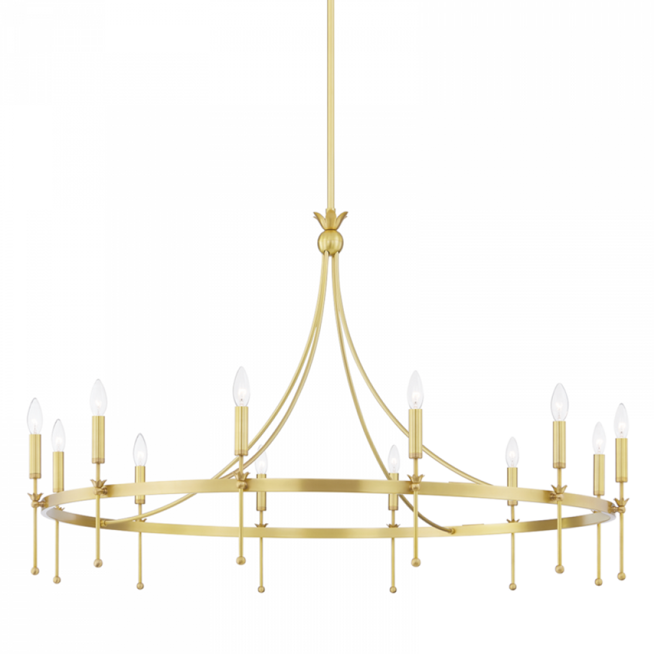 Gates Chandelier, 12-Light, Aged Brass, 50.5"W (4351-Agb A8L62)