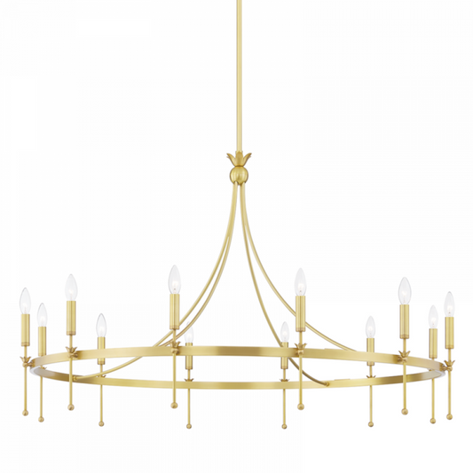 Gates Chandelier, 12-Light, Aged Brass, 50.5"W (4351-Agb A8L62)