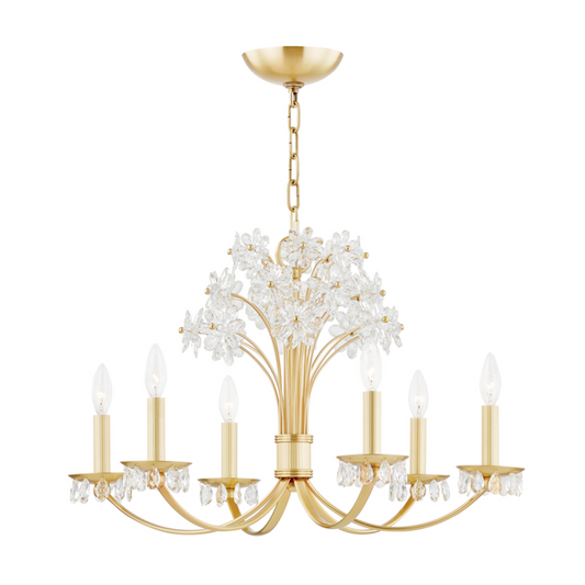 Beaumont Chandelier, 6-Light, Aged Brass, 26"W (4430-AGB A5KJC)