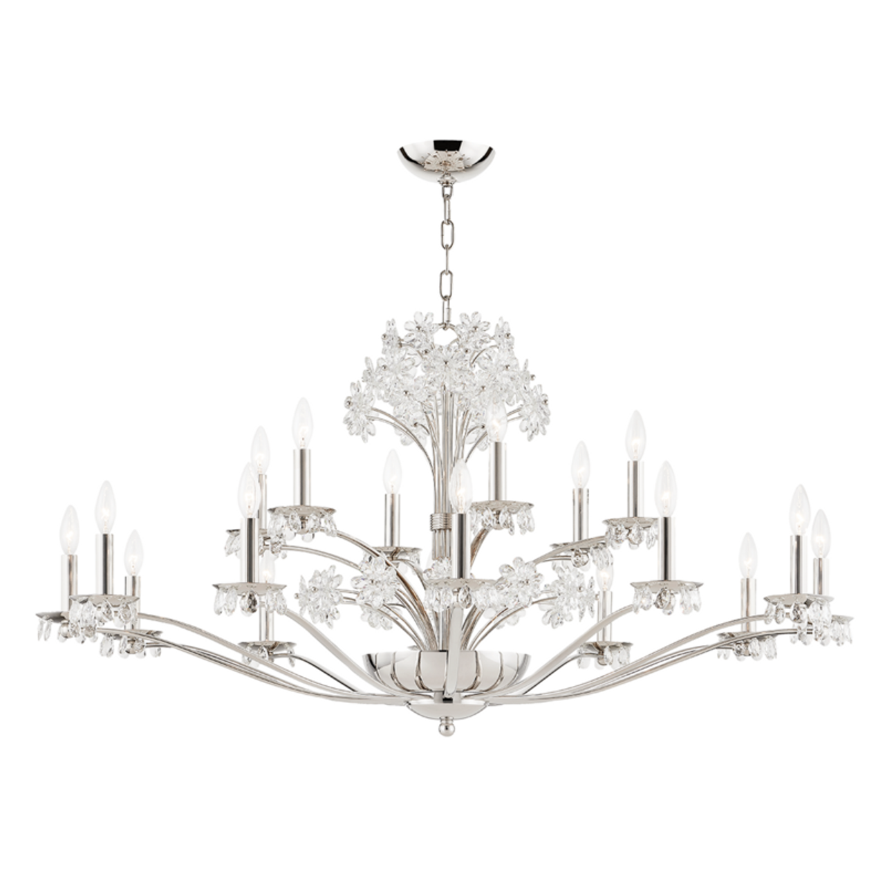 Beaumont Chandelier, 20-Light, Polished Nickel, 48"W (4452-PN A5KJH)