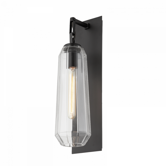 Copenhagen Wall Sconce, 1-Light, Black, Brass, 19.75"H (447-19-BBR 94FZ)