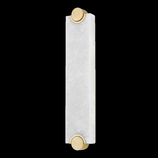 Brant Wall Sconce, 1-Light, LED, Aged Brass, Alabaster Shade, 25"H (4625-AGB ACJWG)