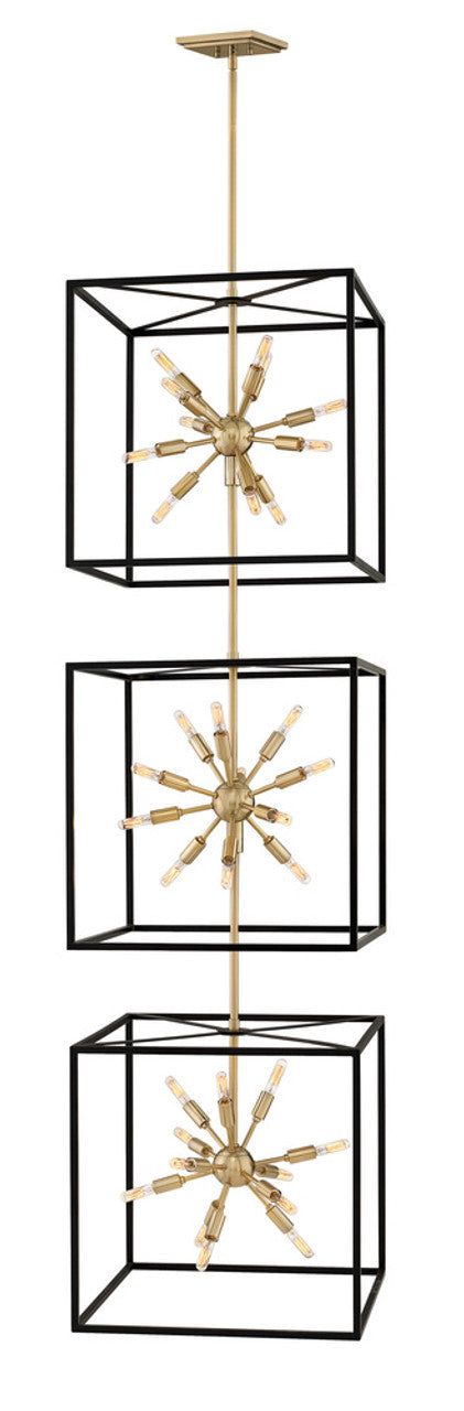 Aros Chandelier, 36-Light, Black/Warm Brass, 20"W (46318BLK YH4J)