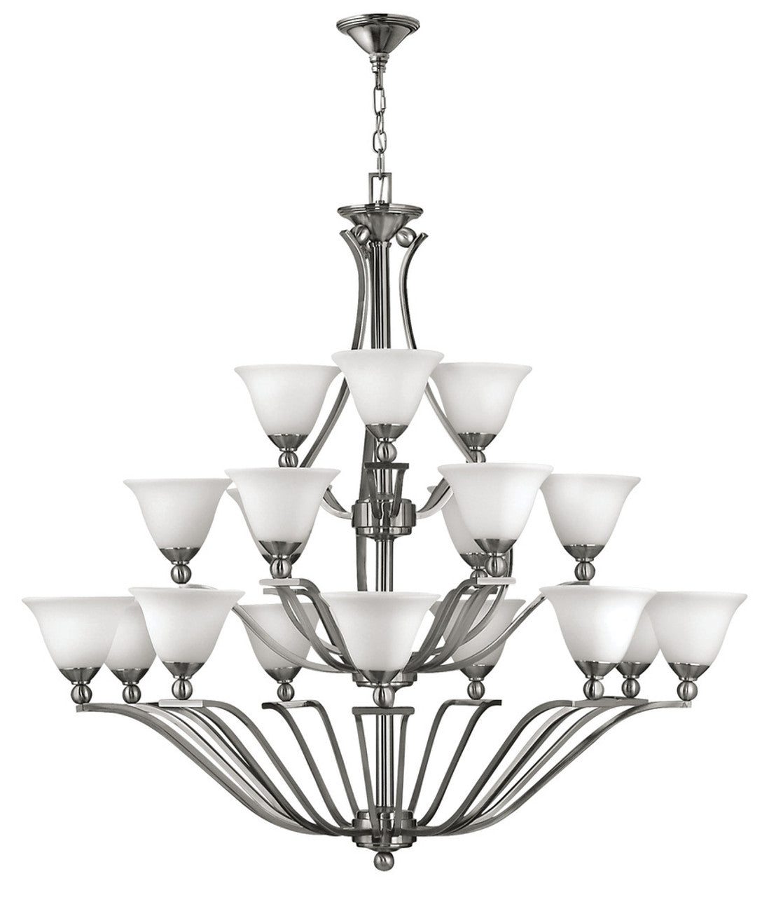 Bolla Chandelier, 18-Light, Brushed Nickel, 48"W (4659BN 95JA)