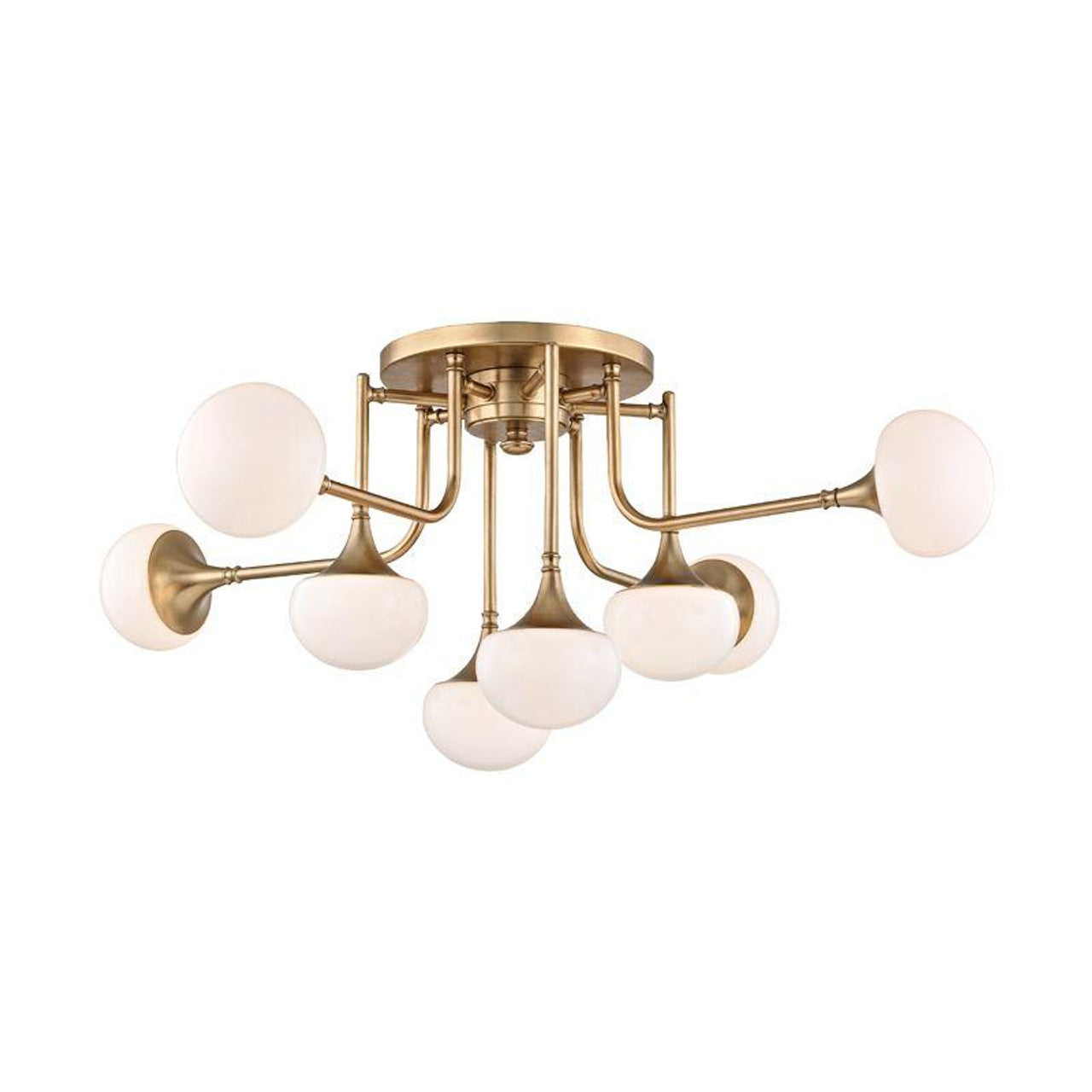 Fleming Semi-Flush Mount, 8-Light, LED, Antique Brass, 36.5"W (4708-AGB 9ZJ3T)