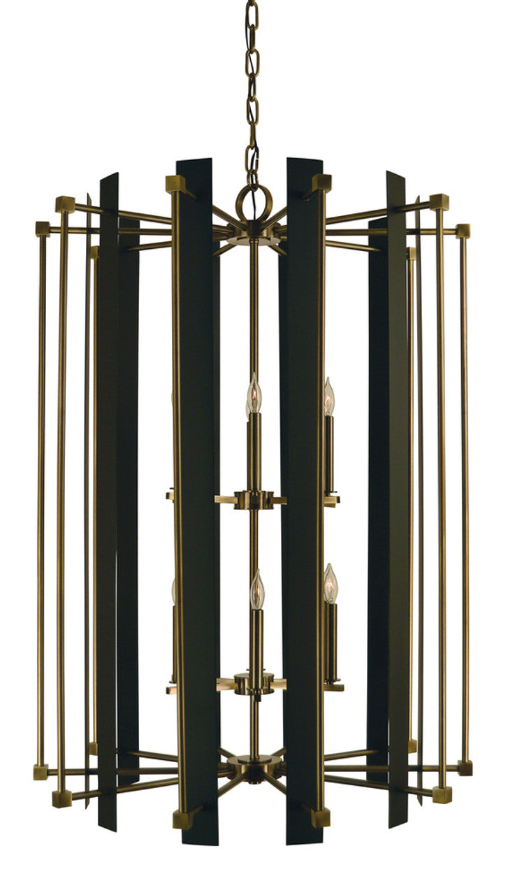 Louvre Foyer Chandelier, 12-Light, Brass, 32"W (4806 AB/MBLACK 9Q86A)