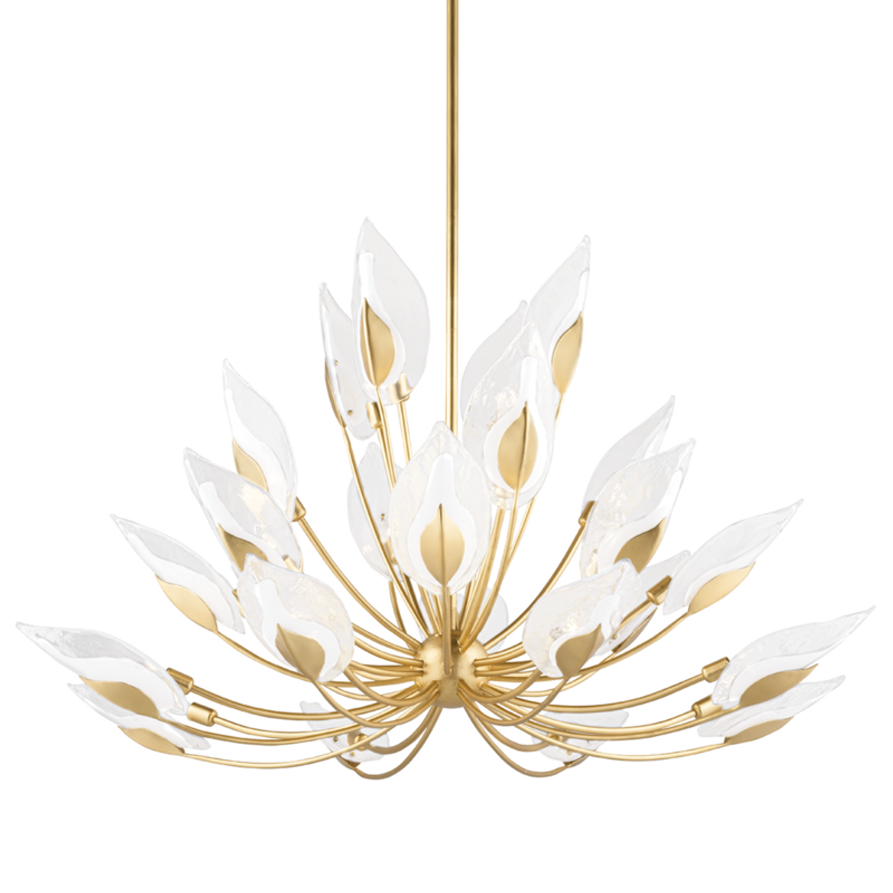 Blossom Chandelier, 24-Light, Gold Leaf, Clear Shade, 55"W (4856-GL A8G9Z)