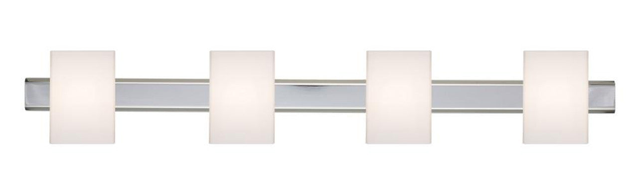 Tito Bath Vanity, 4-Light, LED, Chrome, Opal Matte Shade, 30.5"W (4SW-TITO07-LED-CR 2QGLEU)